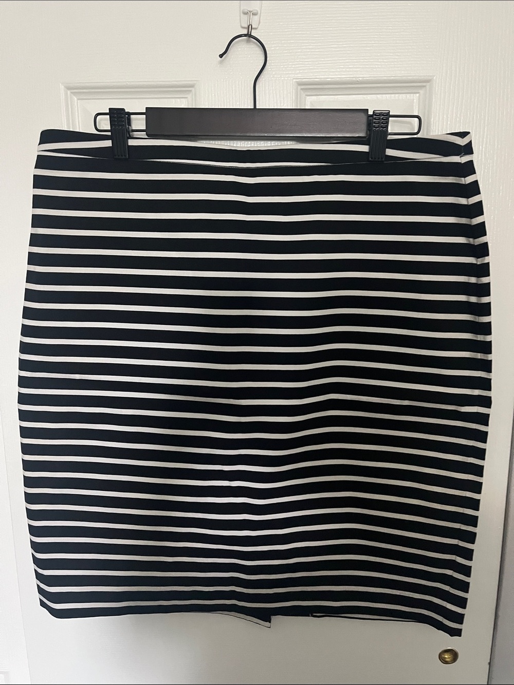 WHBM Striped Black and White Pencil Skirt - Classic Office Staple